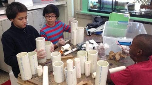 Young Students with PVC pipes