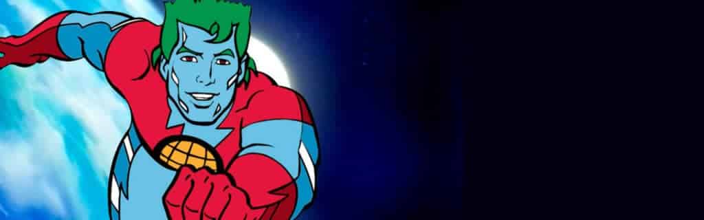 Captain Planet with earth in the background