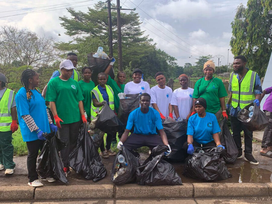 Mbah Ngum Calixte led a cleanup exercise at the Ndongo River in Cameroon, that helped educate fellow youth about proper waste disposal practices.