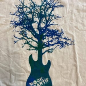 Rock the Earth logo with a tree growing from an electric guitar
