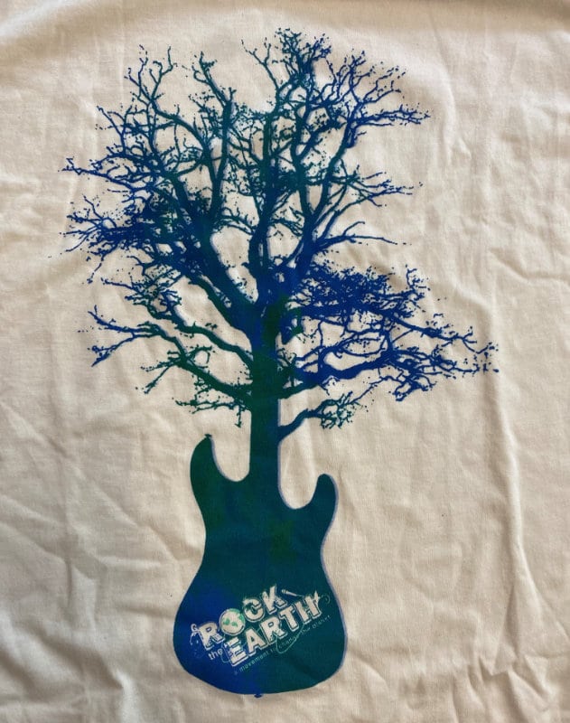 Rock the Earth logo with a tree growing from an electric guitar