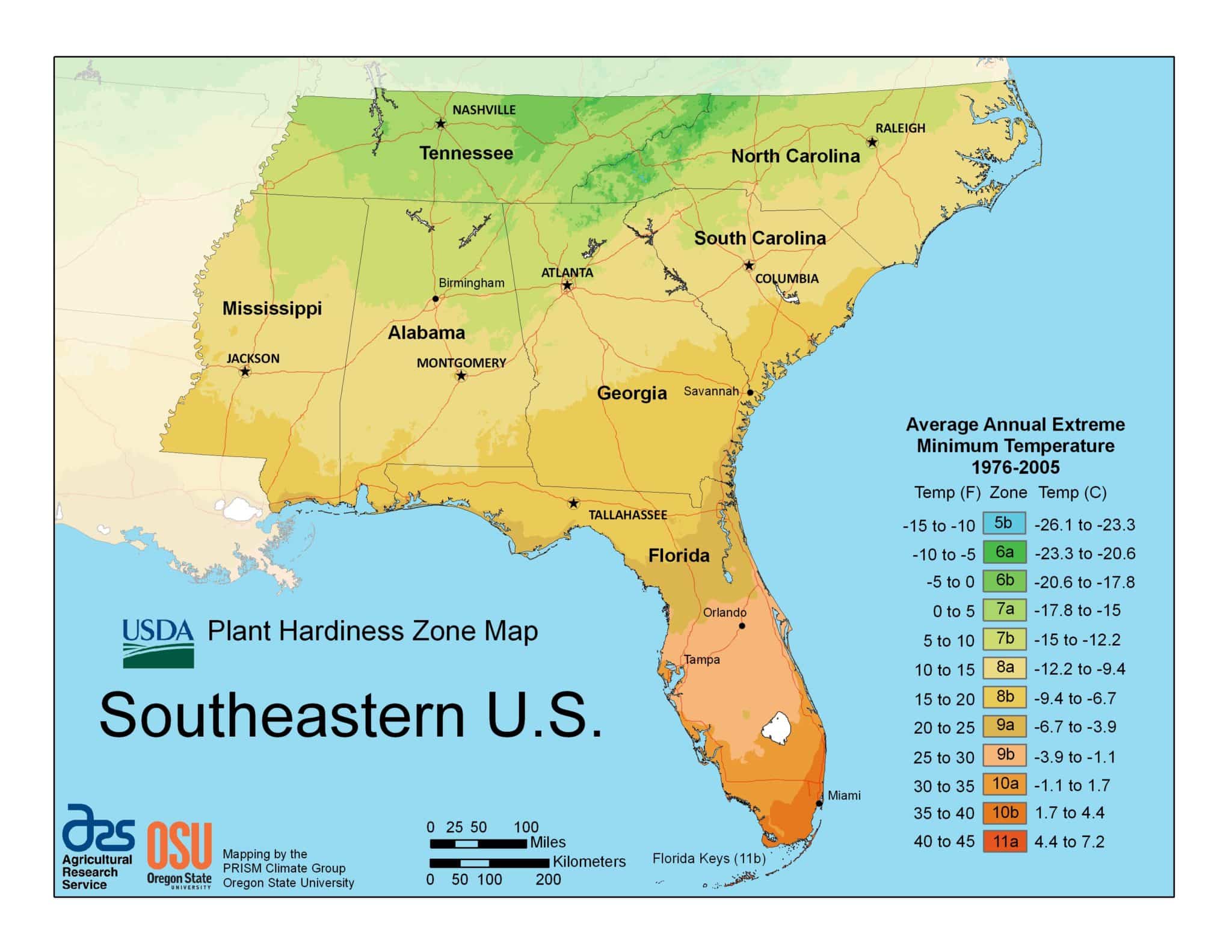 USDA Zone map