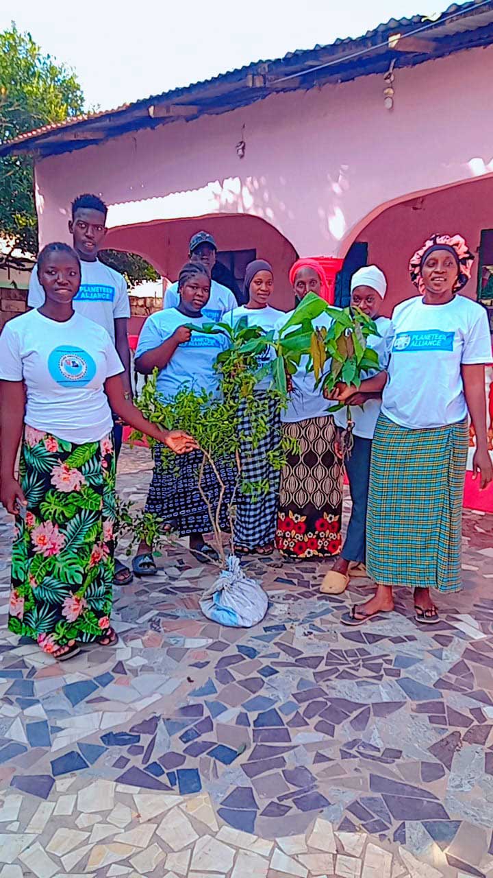 Kaddy Jassey of Farato Newtown, The Gambia led a tree planting exercise with 11 other Planeteers, showcasing how reforesting the soil can protect and preserve our lands.
