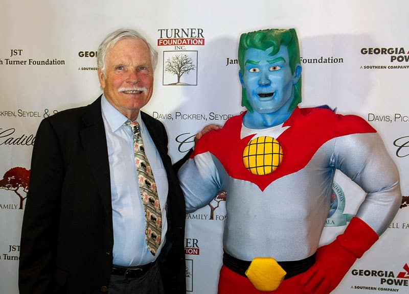 Ted Turner and Captain Planet