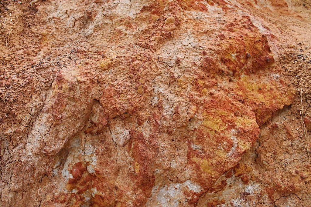 red oxidized soil