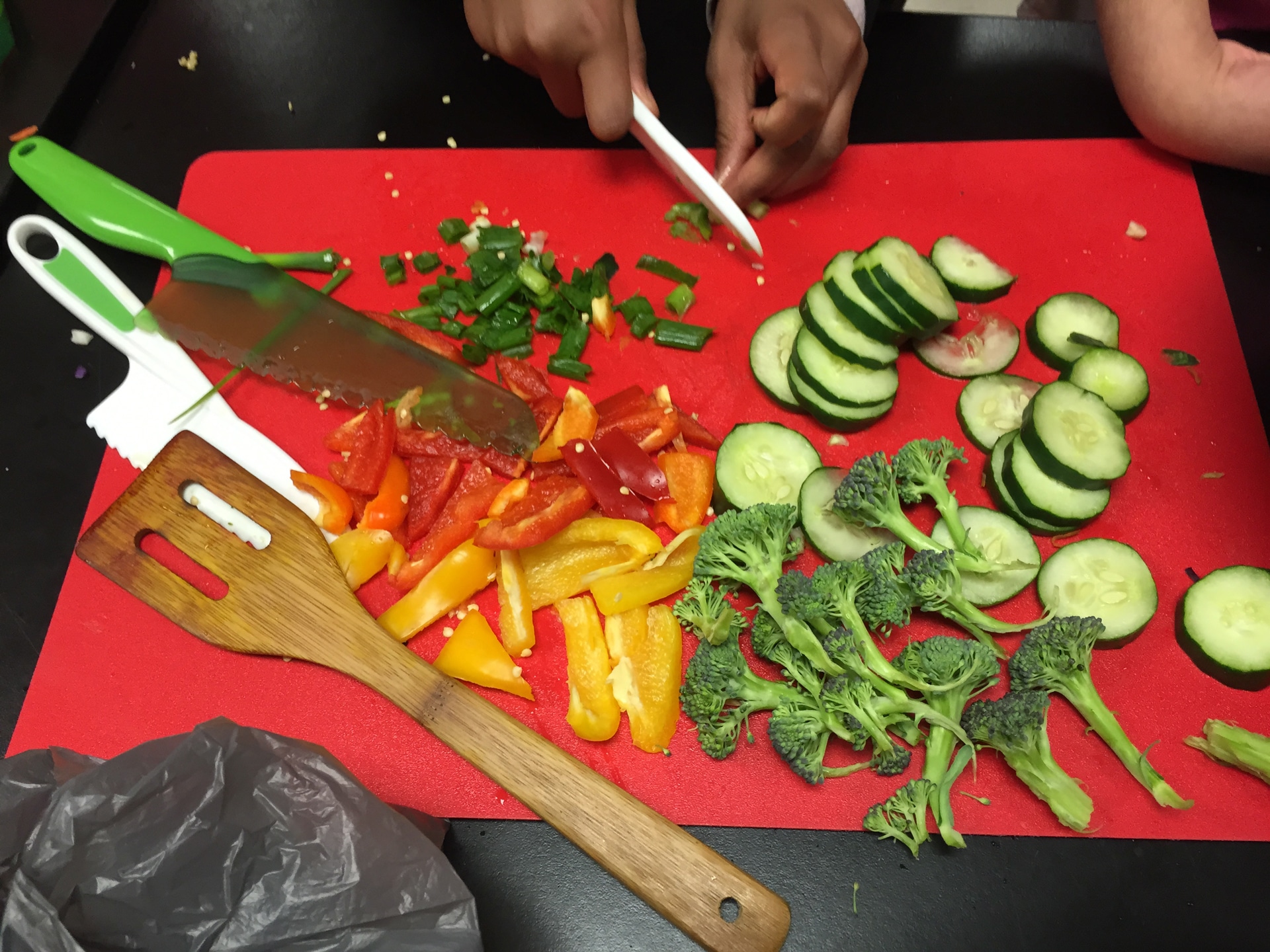 chopped vegetables on a cutting board