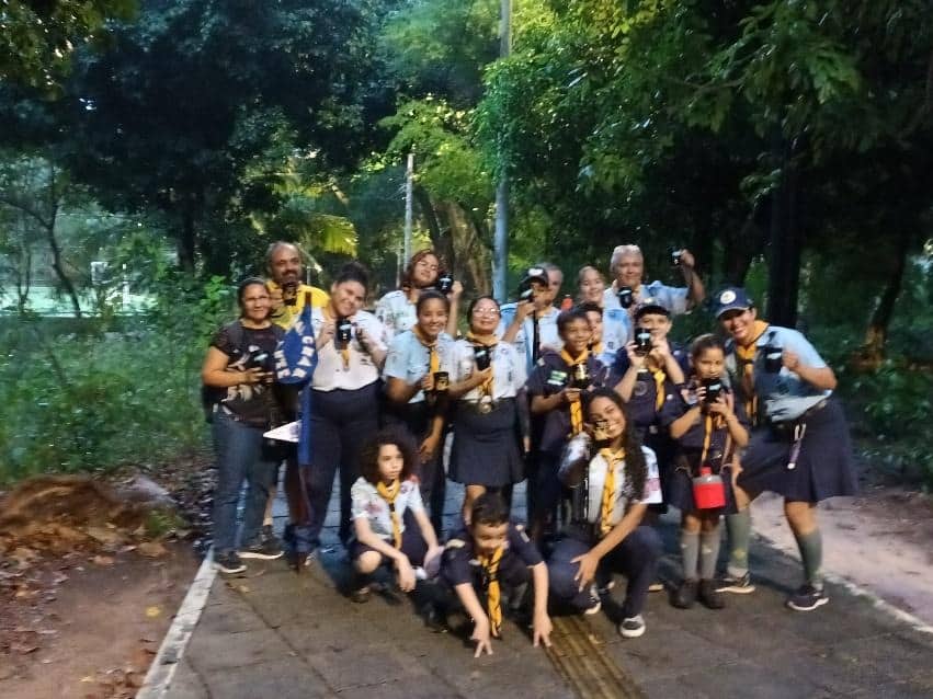 Planeteer Maria Victória Pessoa from Brazil with students, Scouts, educators, and community members