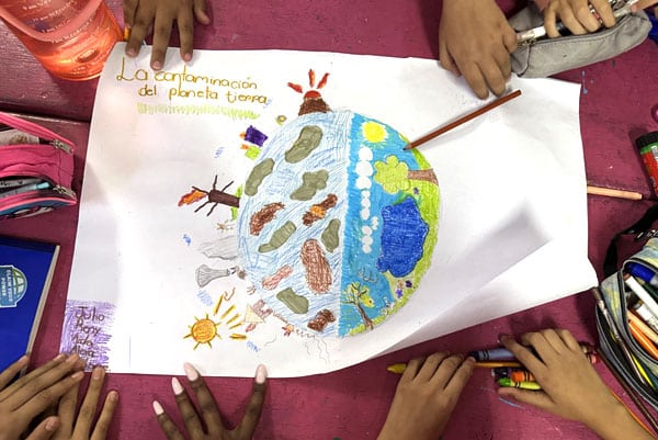 Artivism poster completed by La Paz youth during their Planeteer Club Bootcamps