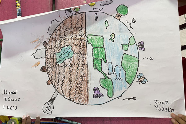 Artivism poster completed by La Paz youth during their Planeteer Club Bootcamps.