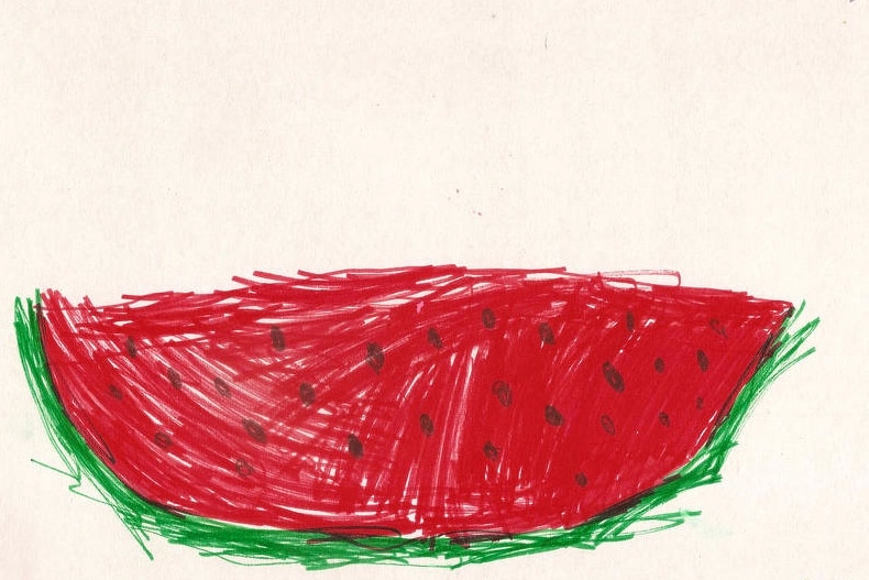 Illustration of a sliced watermelon